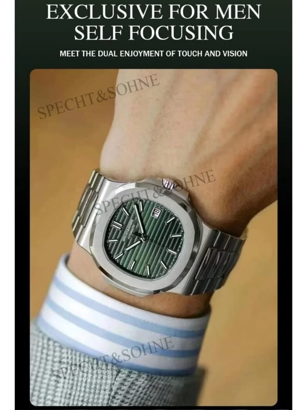Men's Rose Gold Automatic Mechanical Sapphire Crystal Waterproof Wrist Watch